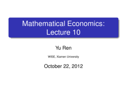 Mathematical Economics: Lecture 10