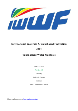 2014 Tournament Rules - International Water Ski Federation