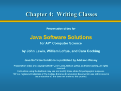 Chapter 4: Writing Classes