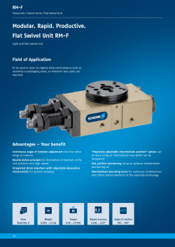 Modular. Rapid. Productive. Flat Swivel Unit RM-F