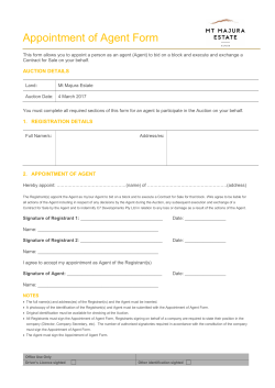 Appointment of Agent Form
