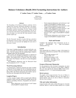 BunB 2016 Template - Balance Unbalance 2016