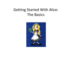 Getting Started With Alice: The Basics