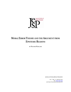 Moral Error Theory and the Argument from Epistemic Reasons