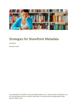 Strategies for SharePoint Metadata