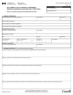 Settlement Plan and Financial Assessment