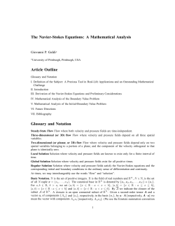 The Navier-Stokes Equations: A Mathematical Analysis Article