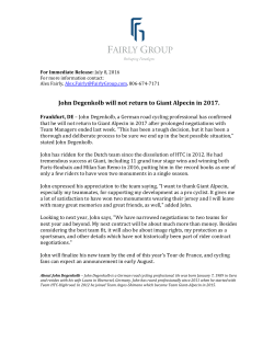 John Degenkolb will not return to Giant Alpecin in 2017.