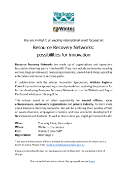 9.20 am What`s a Resource Recovery Network: Rick Thorpe, Xtreme