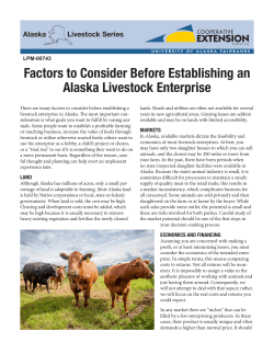 Factors to Consider Before Establishing an Alaska Livestock