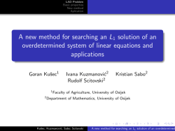 A new method for searching an L1 solution of an overdetermined