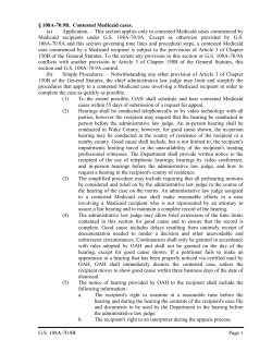 G.S. 108A-70.9B Page 1 § 108A-70.9B. Contested Medicaid cases