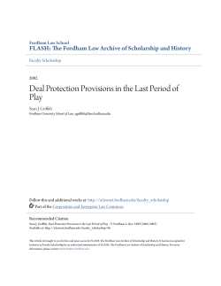 Deal Protection Provisions in the Last Period of