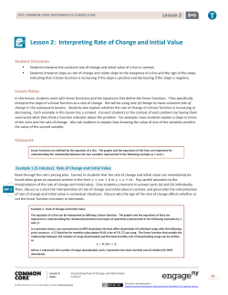 Lesson 2: Interpreting Rate of Change and Initial Value