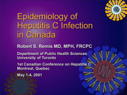 epidemiology of hepatitis c infection in canada