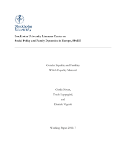 Moving towards gender equality (abstract)