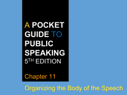 A POCKET GUIDE TO PUBLIC SPEAKING 4TH EDITION Chapter 1