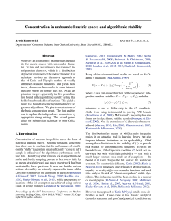 Concentration in unbounded metric spaces and algorithmic stability