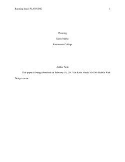 Running head: PLANNING PLANNING Planning Katie Marks