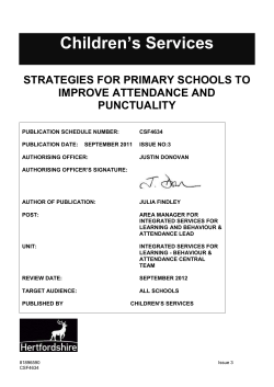 strategies for primary schools to improve attendance and punctuality