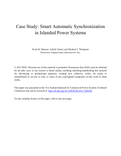 Case Study: Smart Automatic Synchronization in Islanded