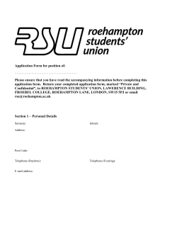 Application Form for position of: xxxxx