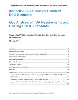 Standardizing data within the Inspection Site Selection