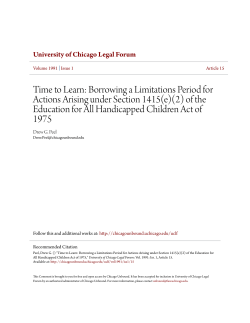 Time to Learn: Borrowing a Limitations Period for Actions Arising