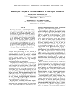 Modeling the Interplay of Emotions and Plans in Multi