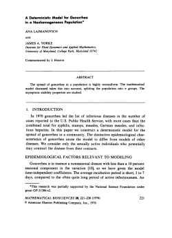 A Deterministic Model for Gonorrhea in a