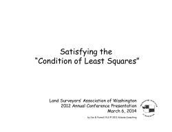 Satisfying the &ldquo;Condition of Least Squares&rdquo;