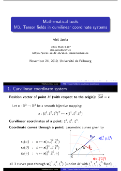 Mathematical tools M3. Tensor fields in curvilinear coordinate