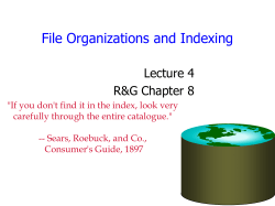 File Organizations and Indexing