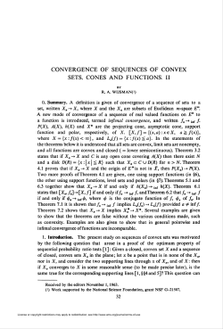 convergence of sequences of convex sets, cones and functions. ii