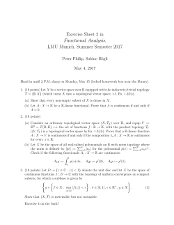 Exercise Sheet 2 in Functional Analysis, LMU Munich, Summer