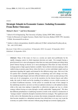 Strategic Islands in Economic Games: Isolating Economies