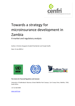 Towards a strategy for microinsurance development in Zambia