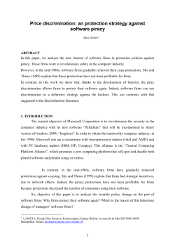 Price discrimination: an protection strategy against software piracy