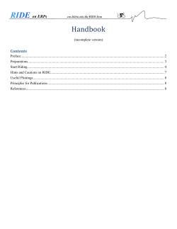 Hints and Cautions on RIDE