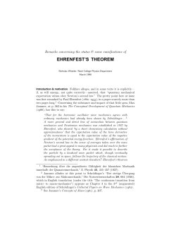 ehrenfest`s theorem