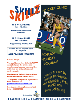 NEW PLAYERS WELCOME - Uni Juniors Hockey Inc