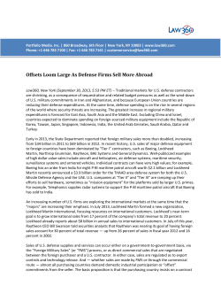 Offsets Loom Large As Defense Firms Sell More Abroad