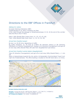 Directions to the ebf frankfurt offices