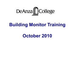 Building Monitor Responsibilities