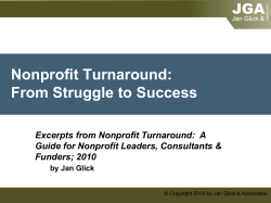 Nonprofit Turnaround: A Workshop for Nonprofit Leaders