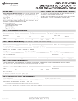 Emergency Out of Country Claim and - The Co