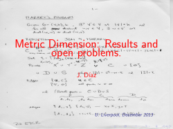 Metric Dimension: Results and open problems.
