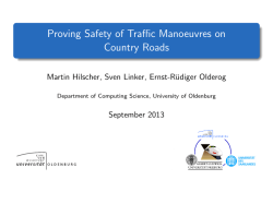 Proving Safety of Traffic Manoeuvres on Country Roads