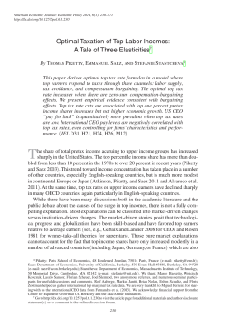 Optimal Taxation of Top Labor Incomes: A Tale of Three Elasticities