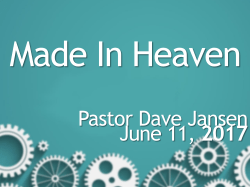 1. Start with God. How do you know the reason you were made in